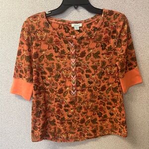 Sundance Orange Floral Blouse